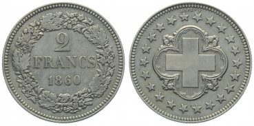 2 Franken 1860 - Probe